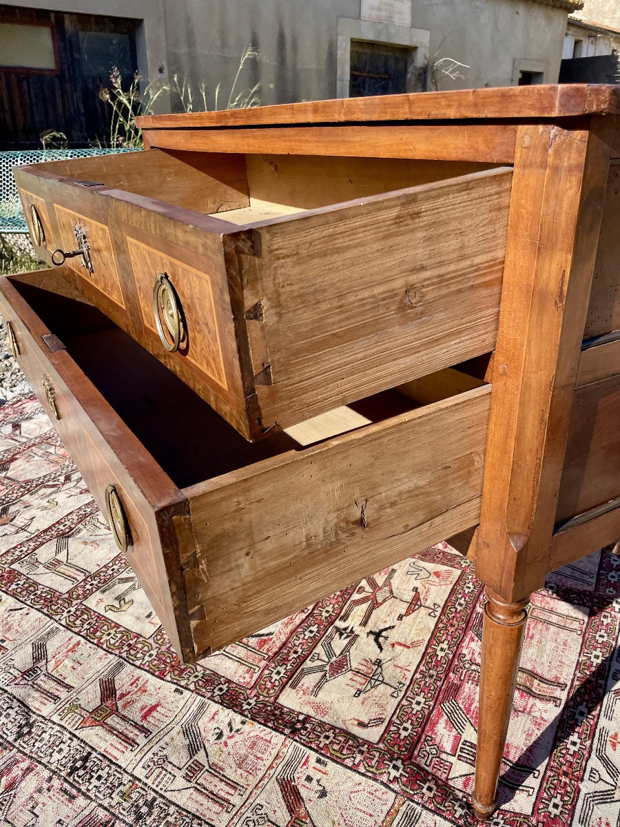 Commode,,, sauteuse en noyer d’époque, Louis XVI ,18em siècle -photo-3