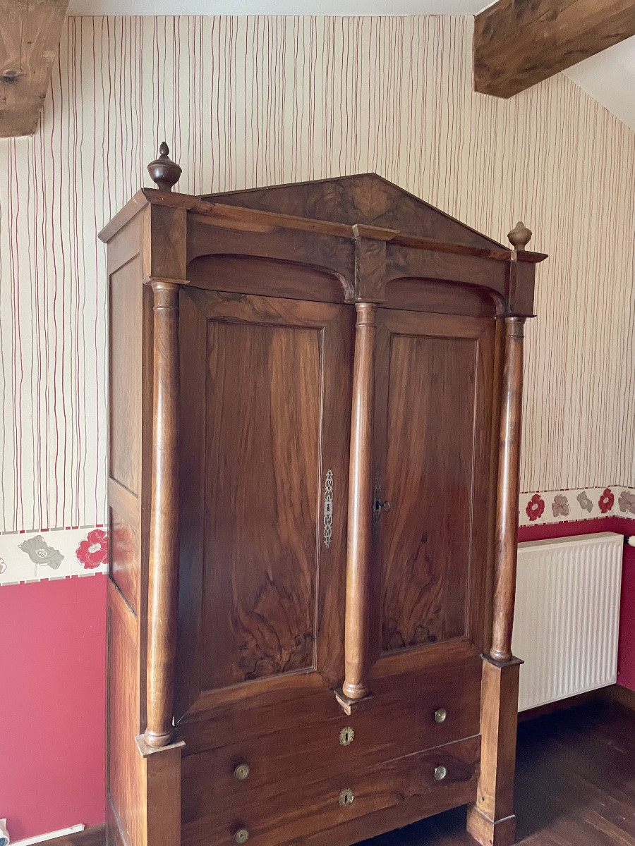 Wardrobe, Empire Directory Chest Of Drawers In Walnut From The 18th Century -photo-3