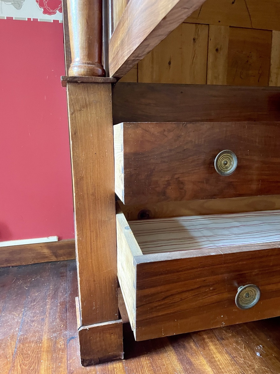 Wardrobe, Empire Directory Chest Of Drawers In Walnut From The 18th Century -photo-2