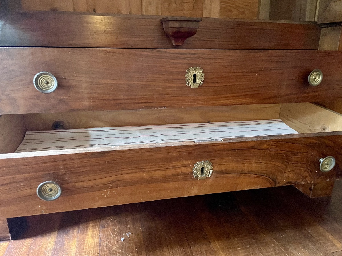 Wardrobe, Empire Directory Chest Of Drawers In Walnut From The 18th Century -photo-3