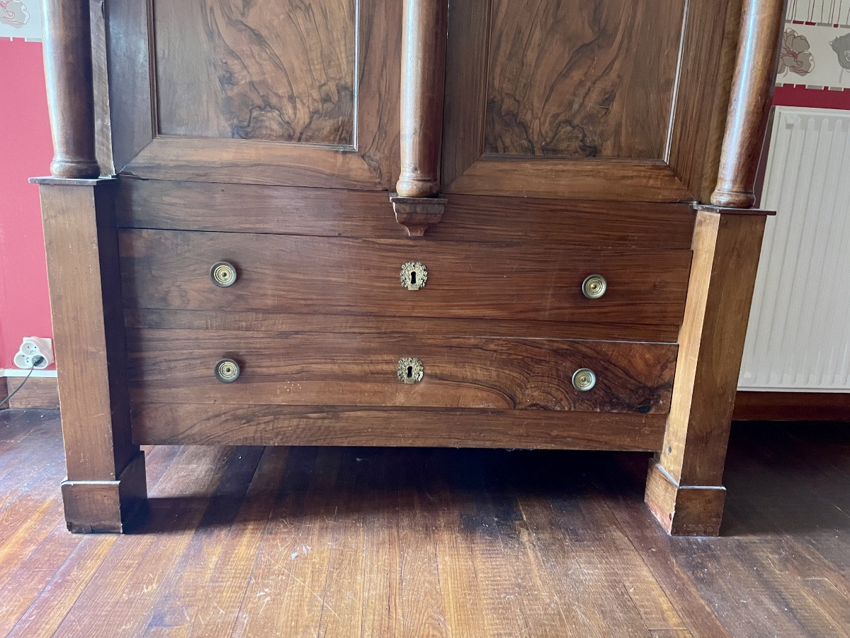 Wardrobe, Empire Directory Chest Of Drawers In Walnut From The 18th Century -photo-7