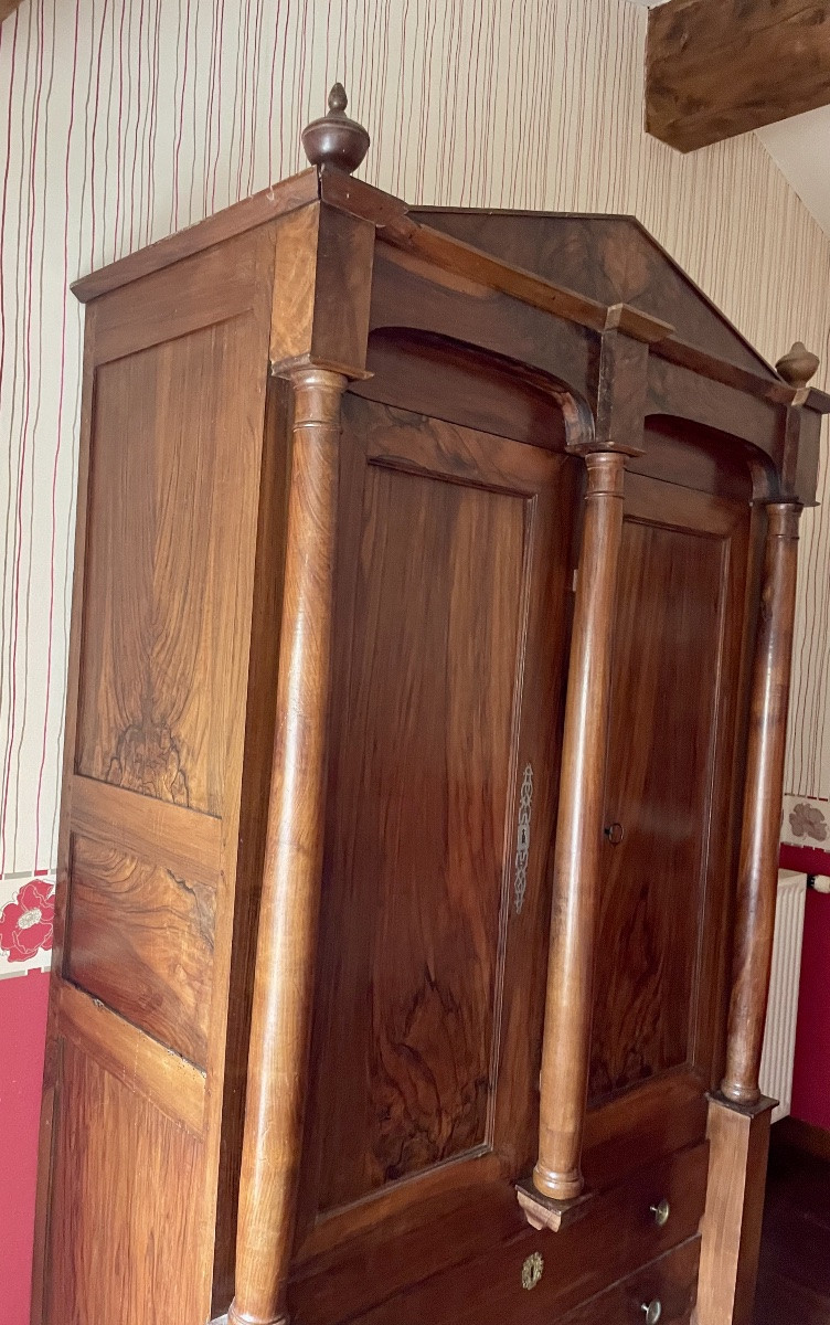 Wardrobe, Empire Directory Chest Of Drawers In Walnut From The 18th Century -photo-8