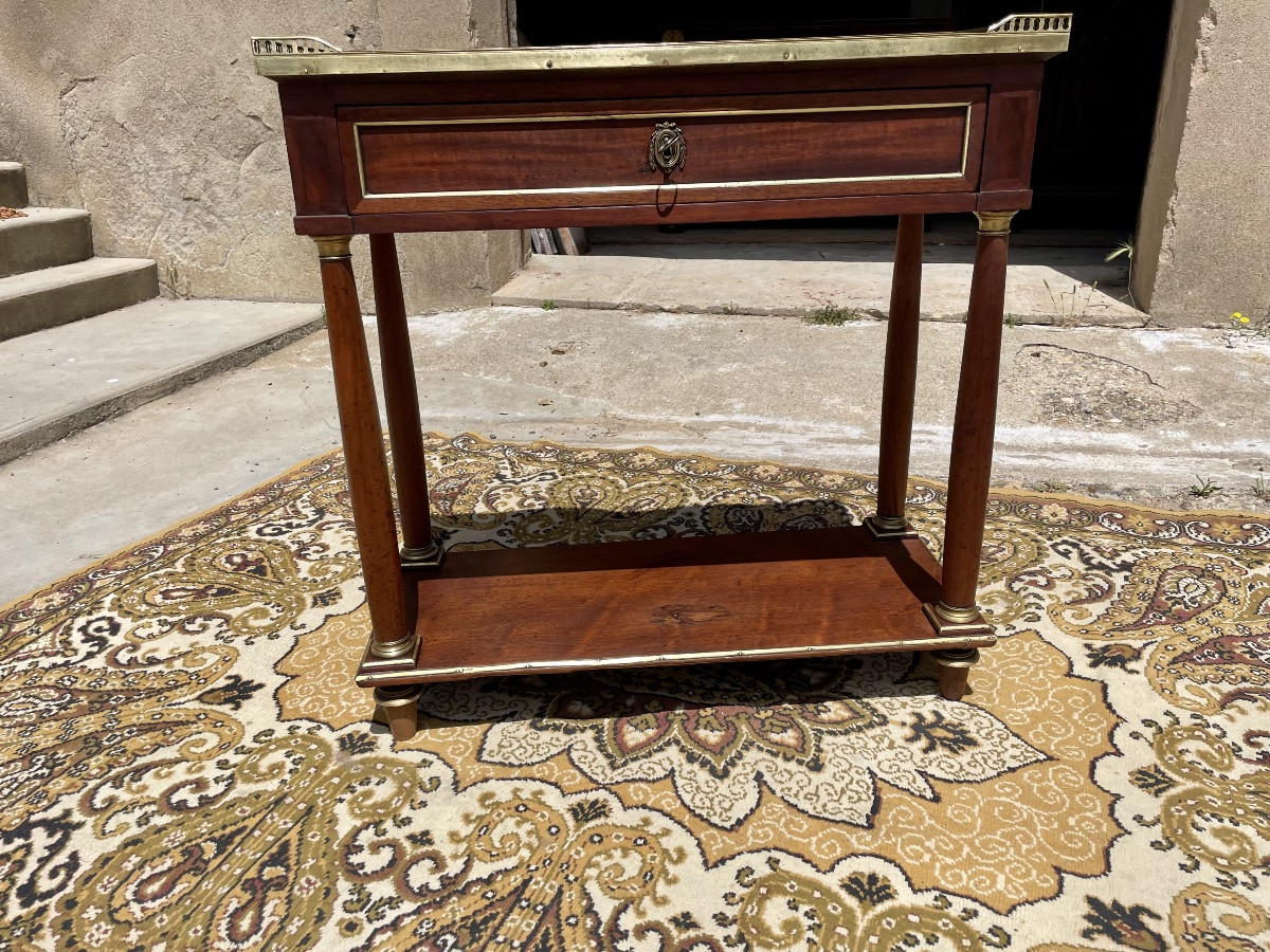 Console, Louis XVI, In Mahogany From The 18th Century -photo-6