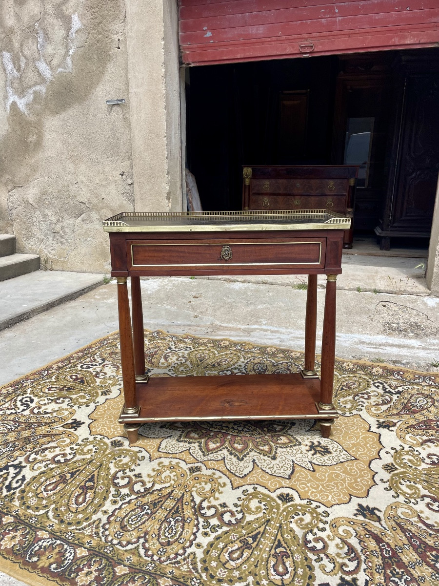 Console, Louis XVI, In Mahogany From The 18th Century 