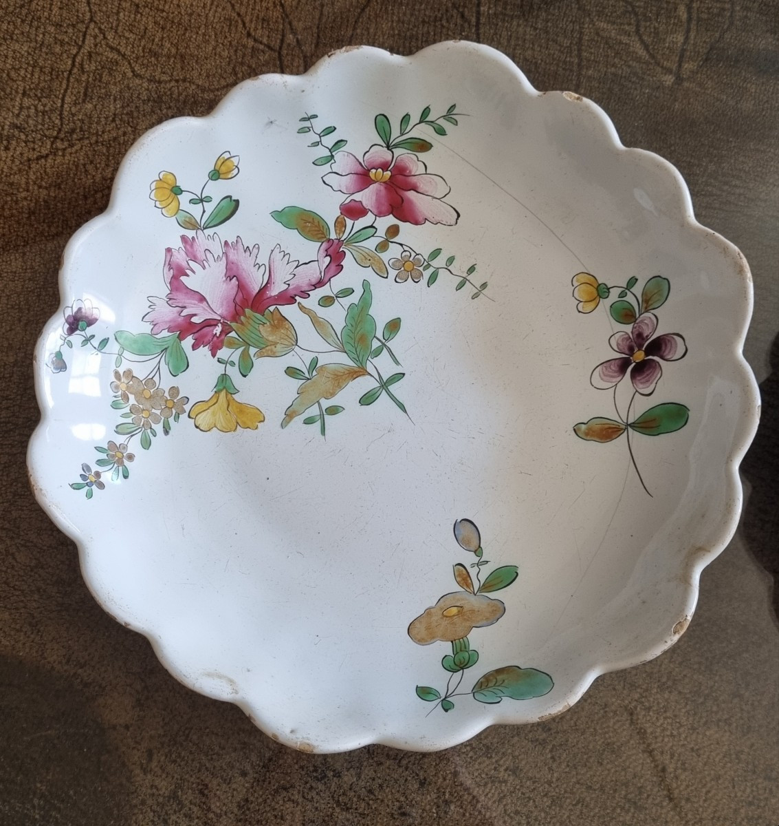 Pair Of Strasbourg Earthenware Plates, Hannong 18th Century-photo-2