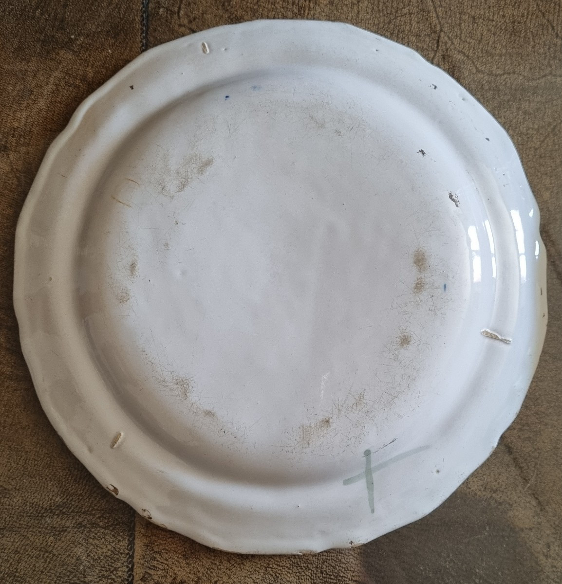 Set Of Three Moustier Earthenware Plates From The 18th Century -photo-1