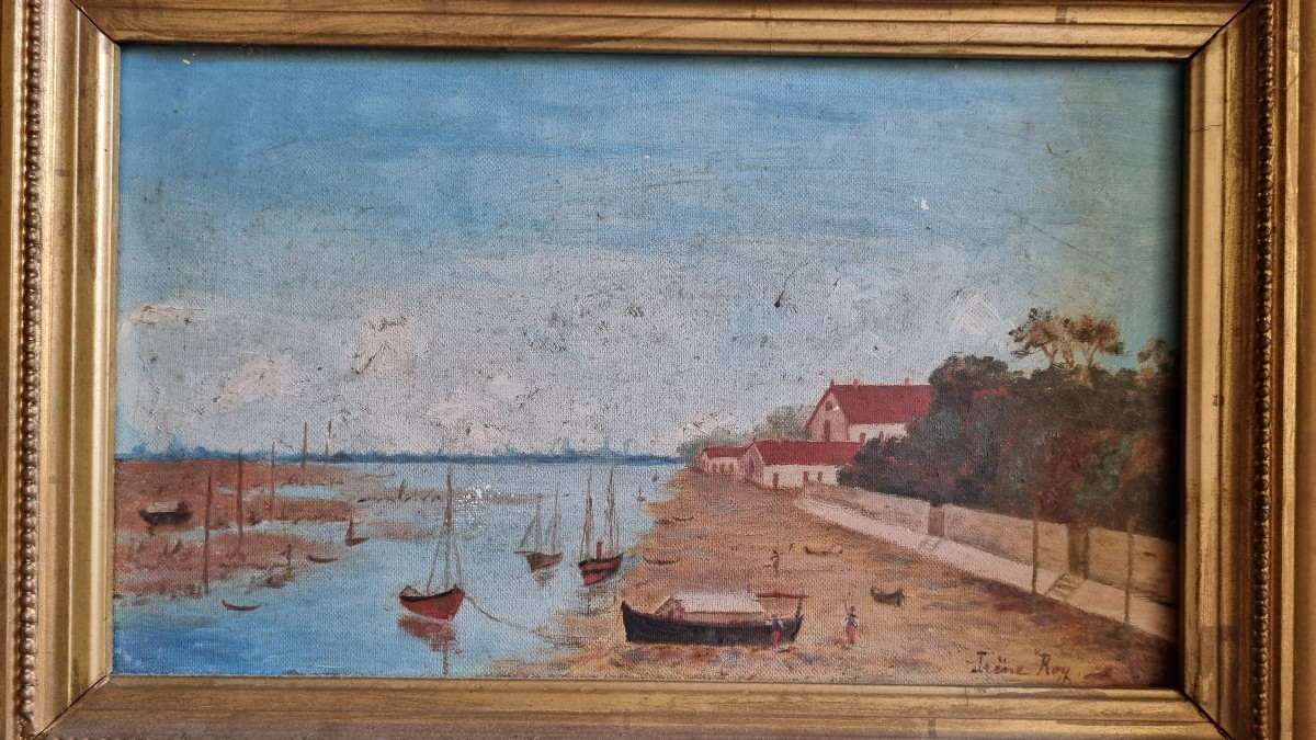 Huile sur toile signée Irène Roy époque XIXé-photo-1