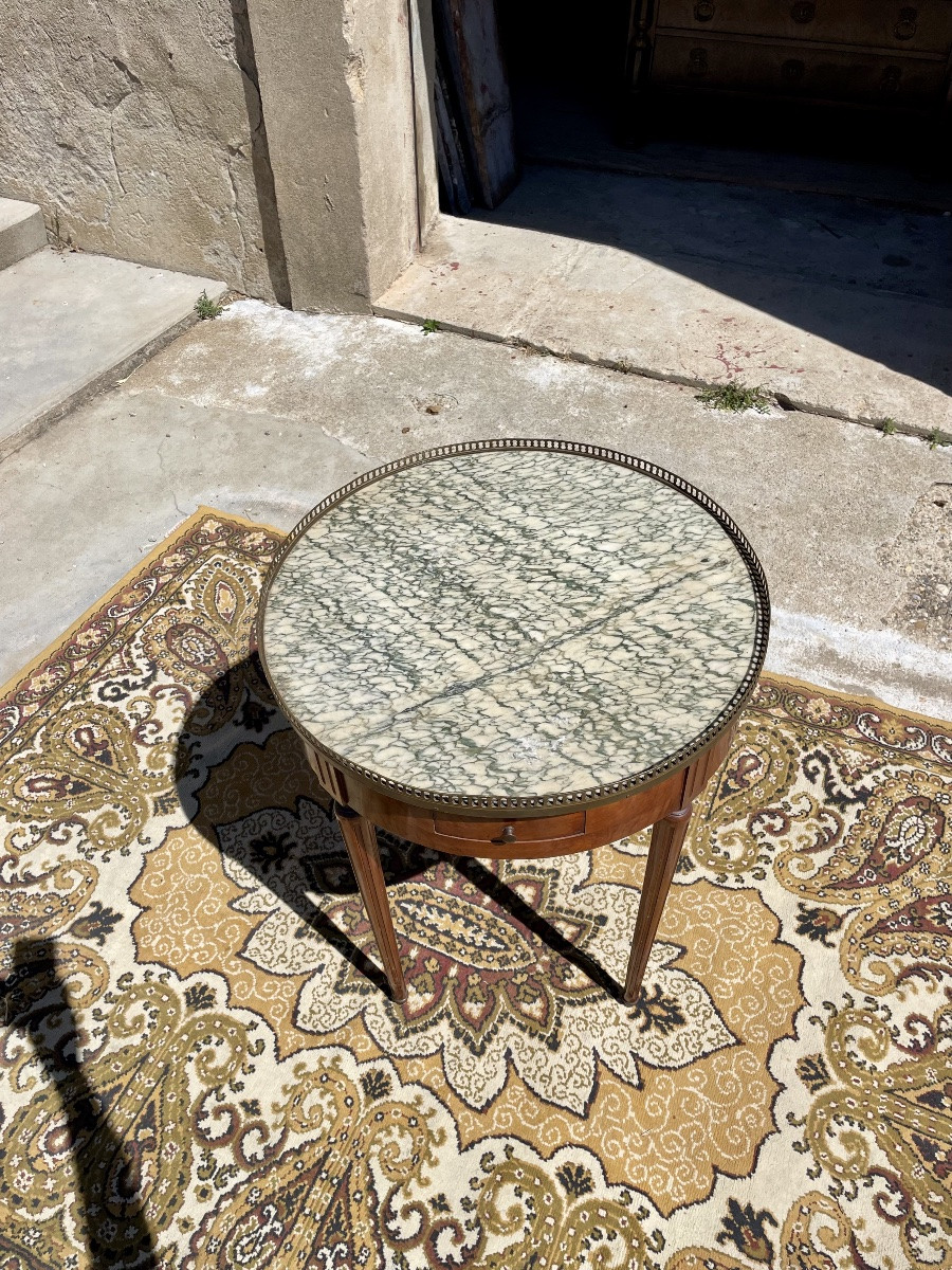 Table, bouillotte en acajou Louis XVI d époque XIXÉM siècle.-photo-3