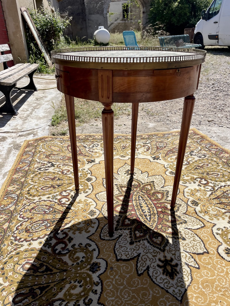 Table, bouillotte en acajou Louis XVI d époque XIXÉM siècle.-photo-1