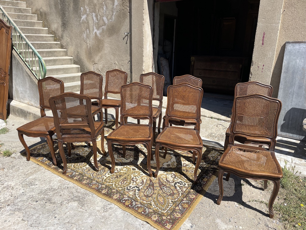 Set Of 8 Regency Walnut Chairs, 19th Century -photo-2
