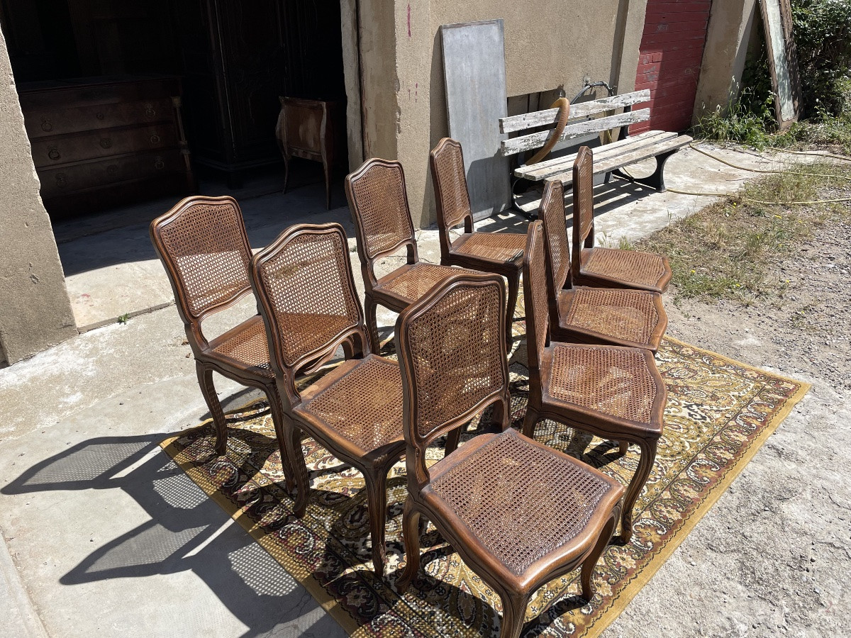 Set Of 8 Regency Walnut Chairs, 19th Century -photo-7