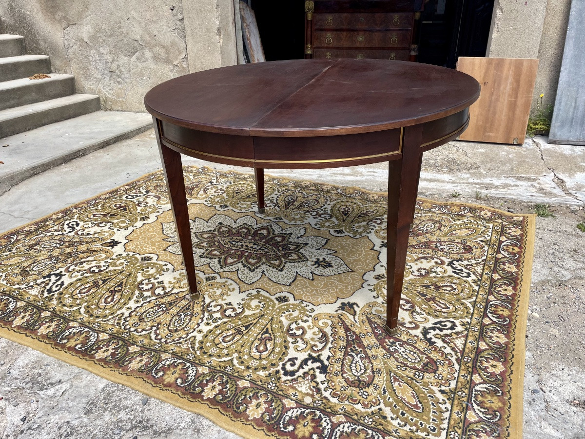Table de salle à manger Louis XVI en acajou d époque, 1900.-photo-2