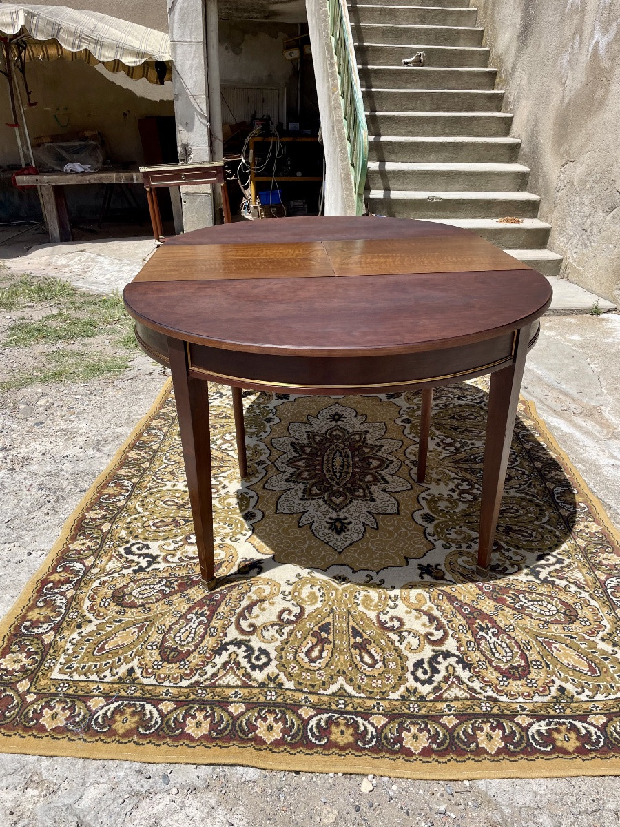 Table de salle à manger Louis XVI en acajou d époque, 1900.-photo-5