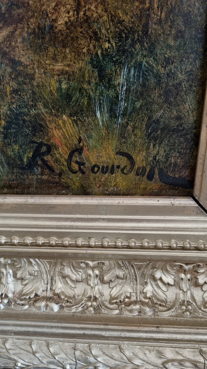 Huile sur toile de René gourdon ,époque XIXé-photo-3