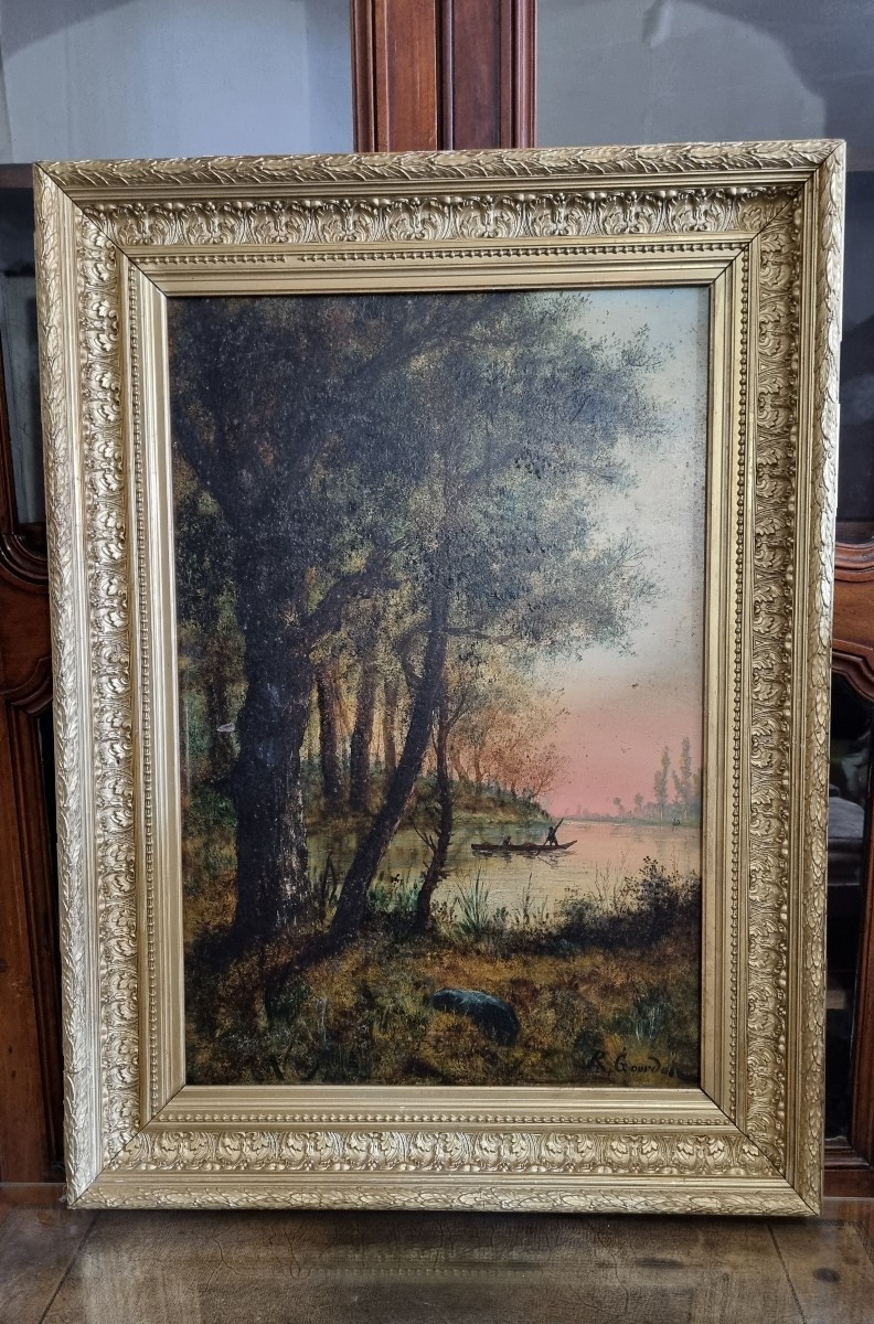Huile sur toile de René gourdon ,époque XIXé