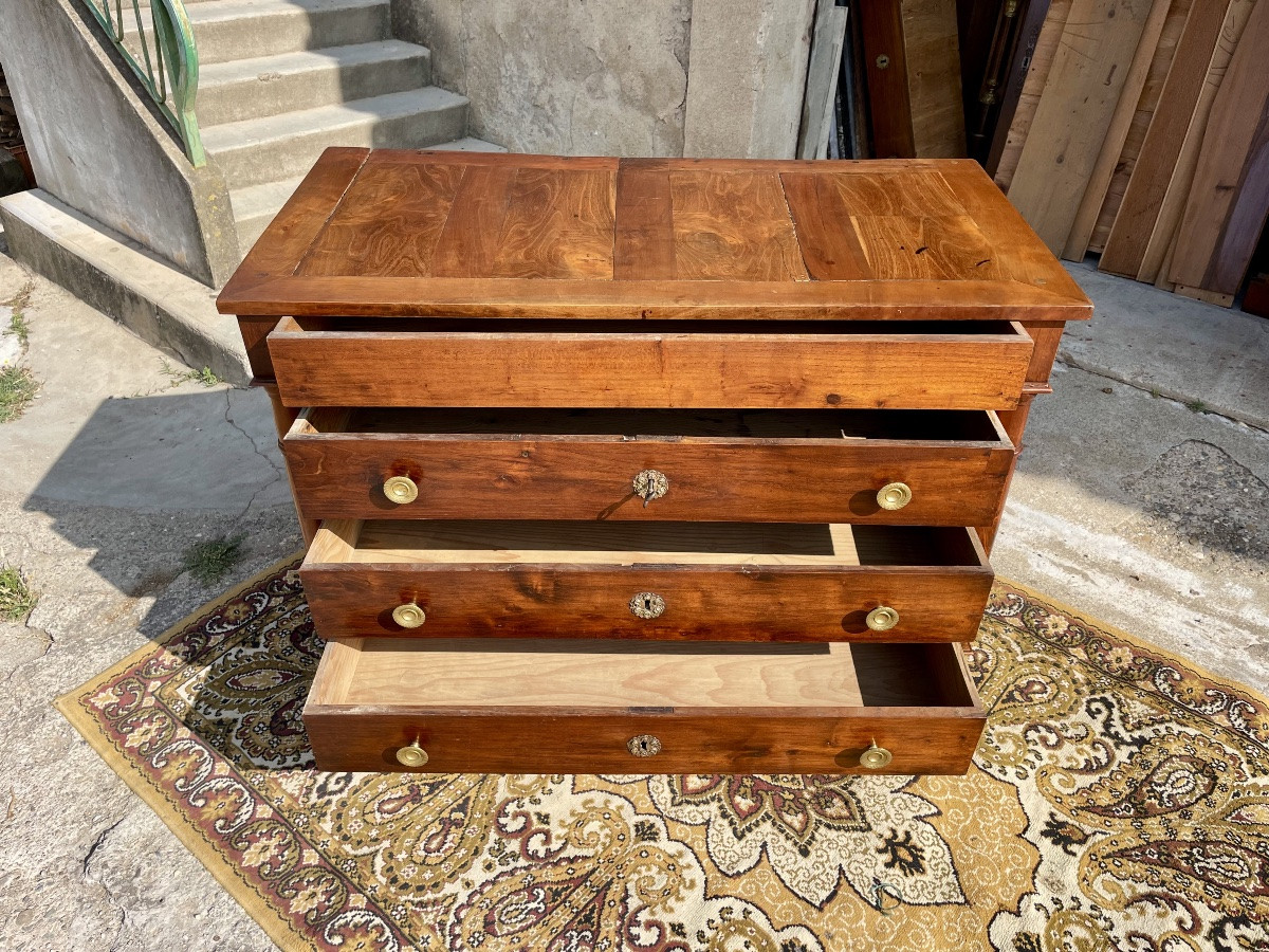 Commode, empire à colonne, détachées , en acajou massif d époque XIXÉM siècle -photo-3