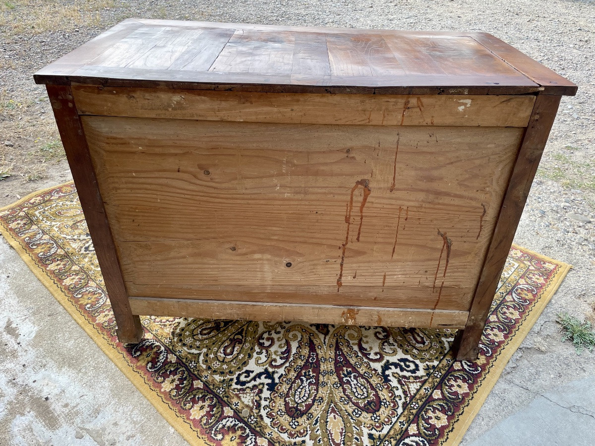 Commode, empire à colonne, détachées , en acajou massif d époque XIXÉM siècle -photo-7
