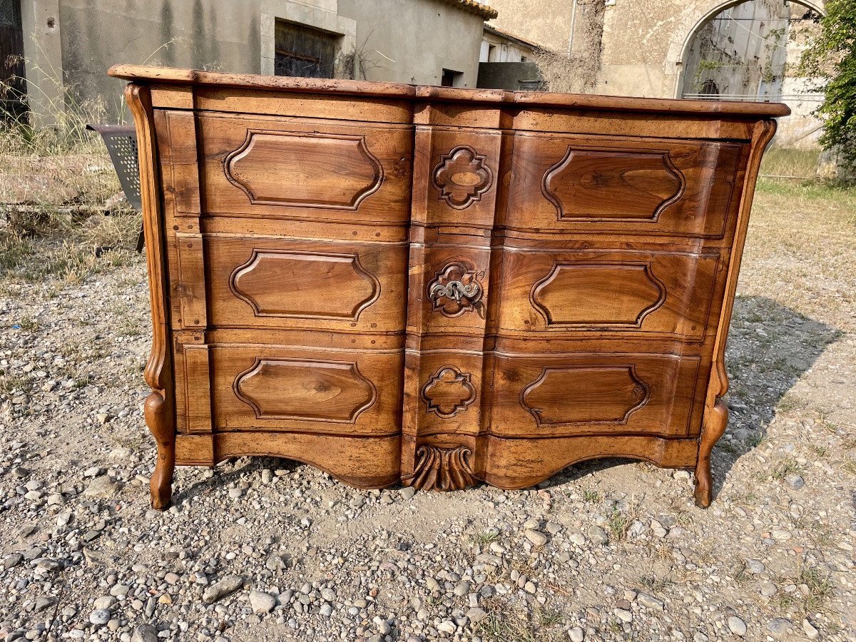 Commode, arbalète,,, trompe-l’œil, Louis, XV, provençale d’époque XVIIIem siècle -photo-3