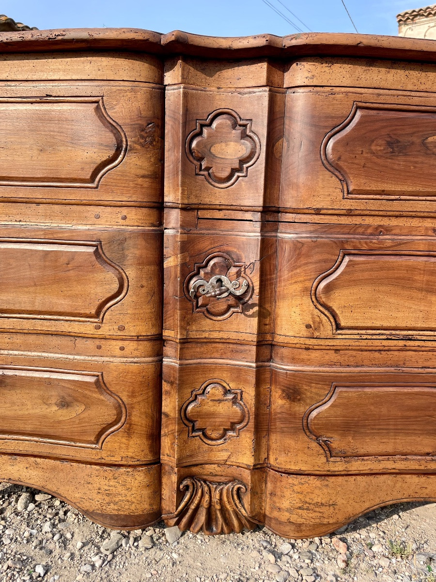 Commode, arbalète,,, trompe-l’œil, Louis, XV, provençale d’époque XVIIIem siècle -photo-4