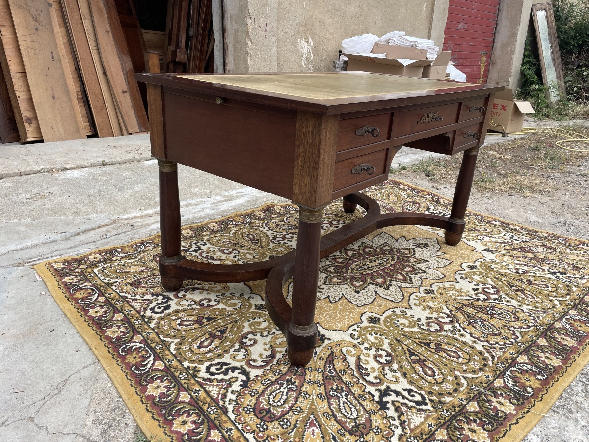 Empire Double-sided Mahogany Desk, 1900s-photo-4