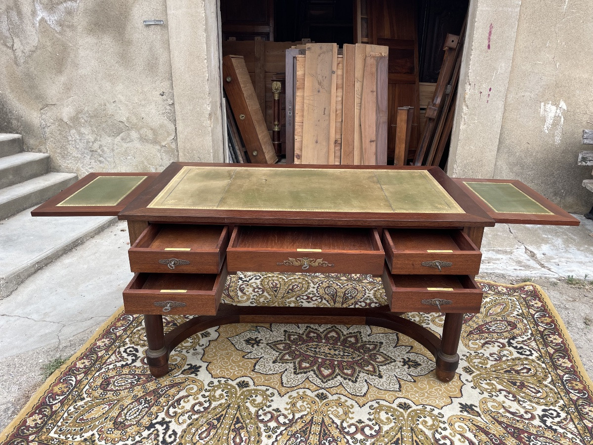 Empire Double-sided Mahogany Desk, 1900s-photo-3