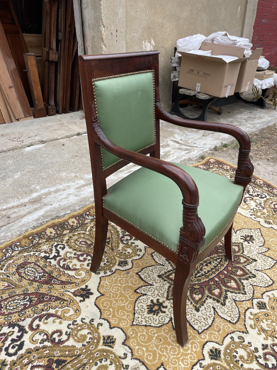 Empire Period Mahogany Armchair, 1900-photo-4