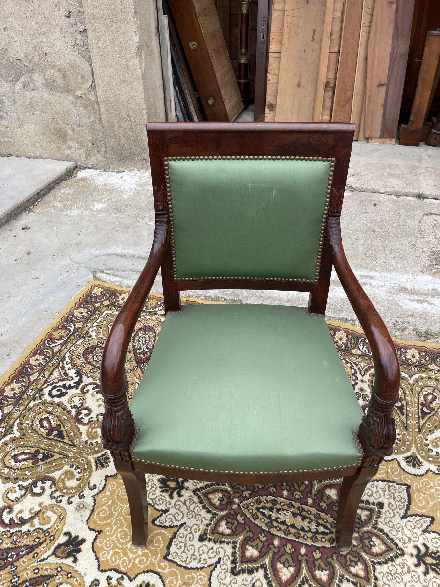 Empire Period Mahogany Armchair, 1900-photo-7
