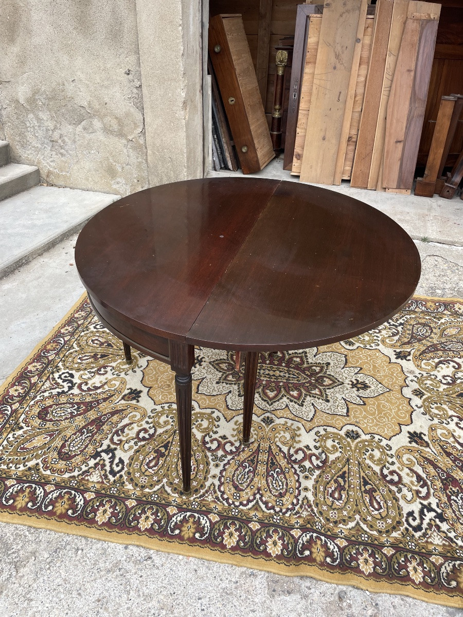 Table de salle à manger, demi lune Louis XVI 1900-photo-1