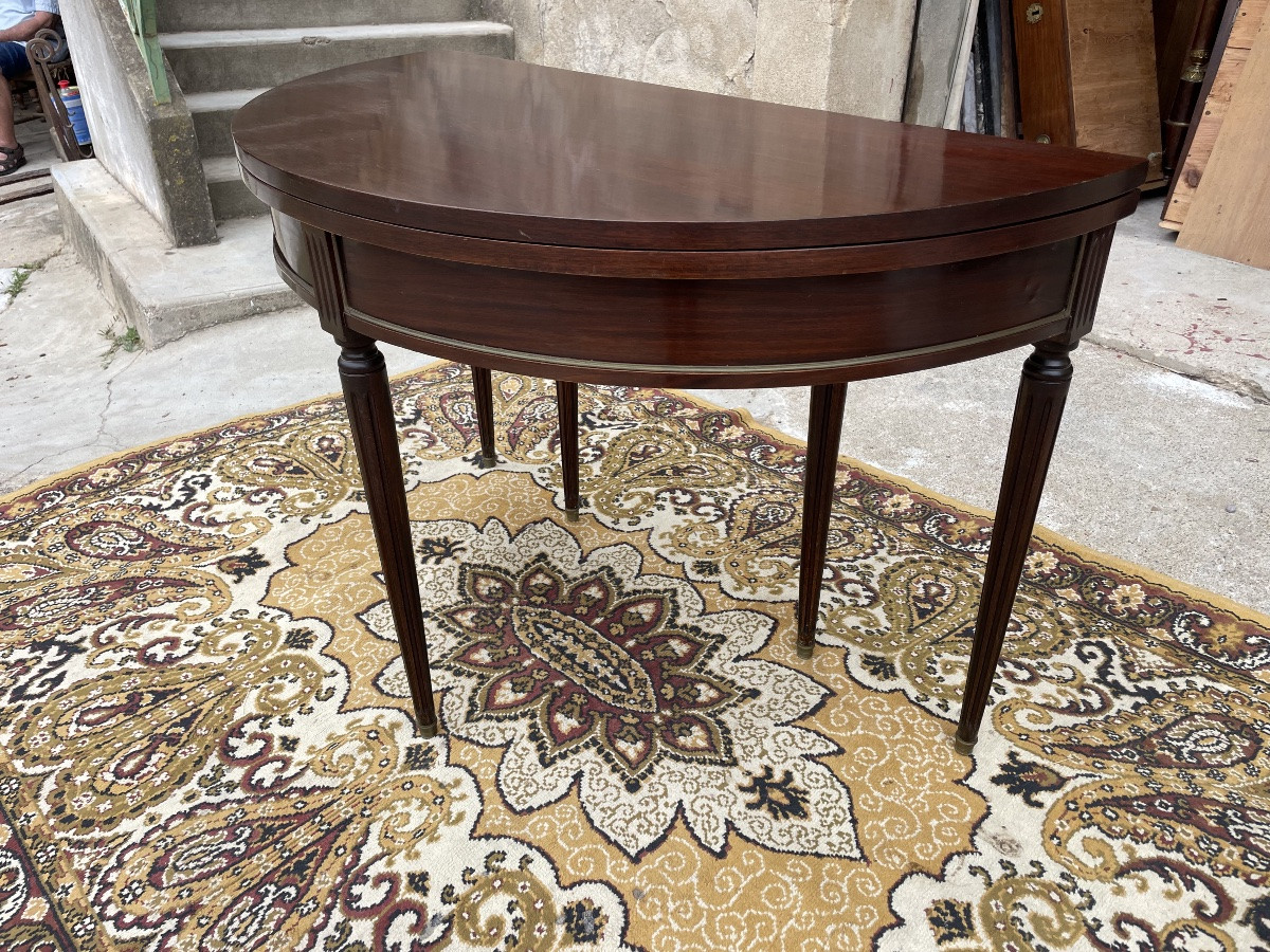 Table de salle à manger, demi lune Louis XVI 1900-photo-7
