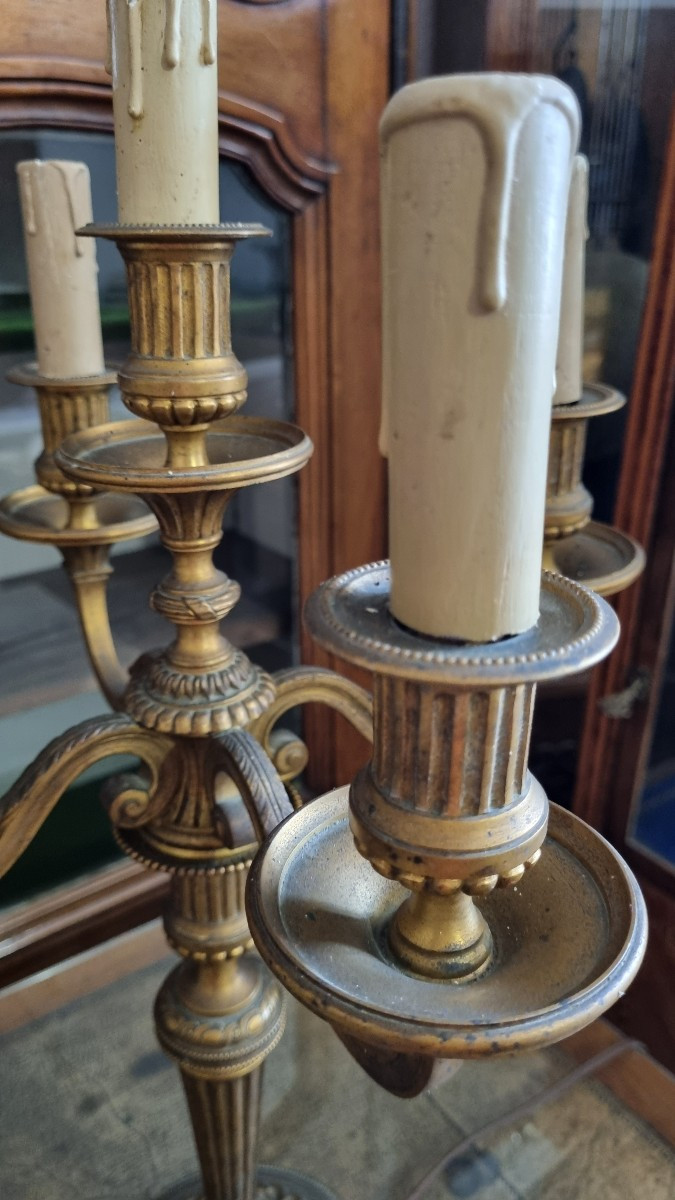 Pair Of Louis XVI Bronze Candelabras From The 19th Century -photo-4