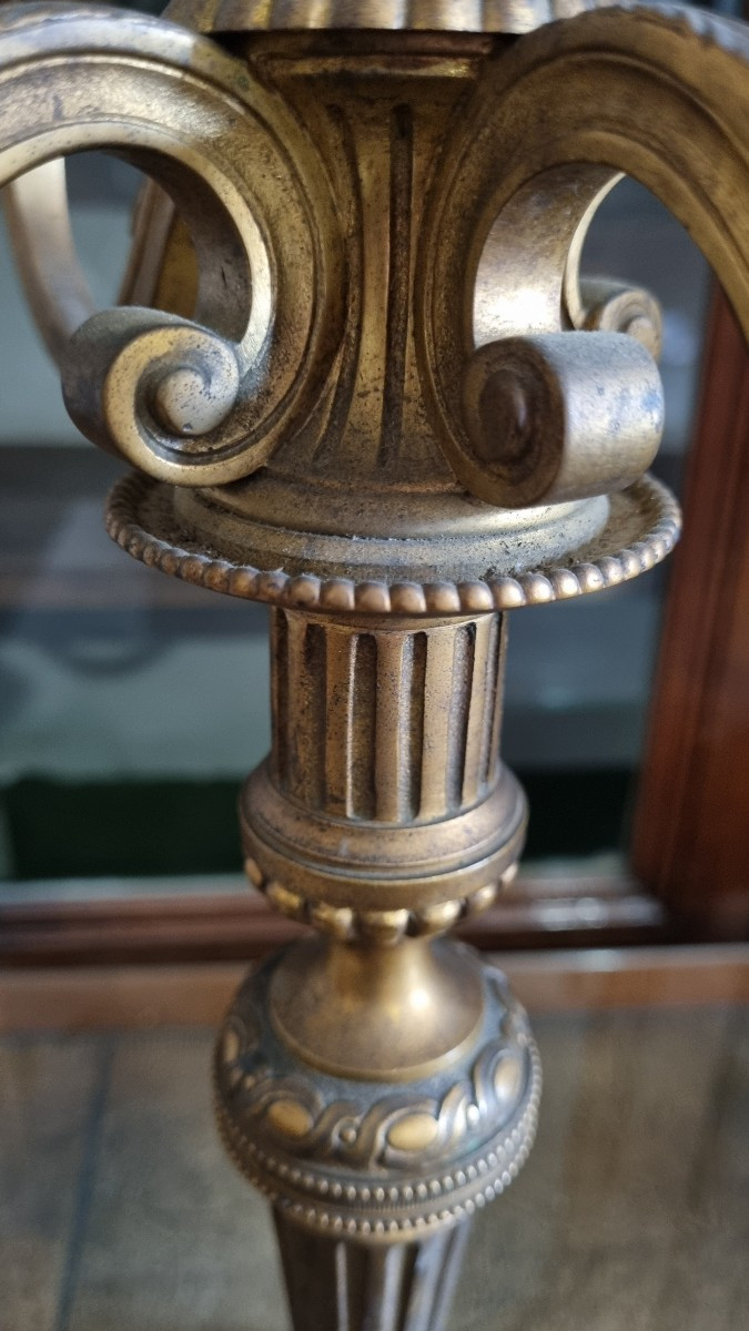 Pair Of Louis XVI Bronze Candelabras From The 19th Century -photo-2