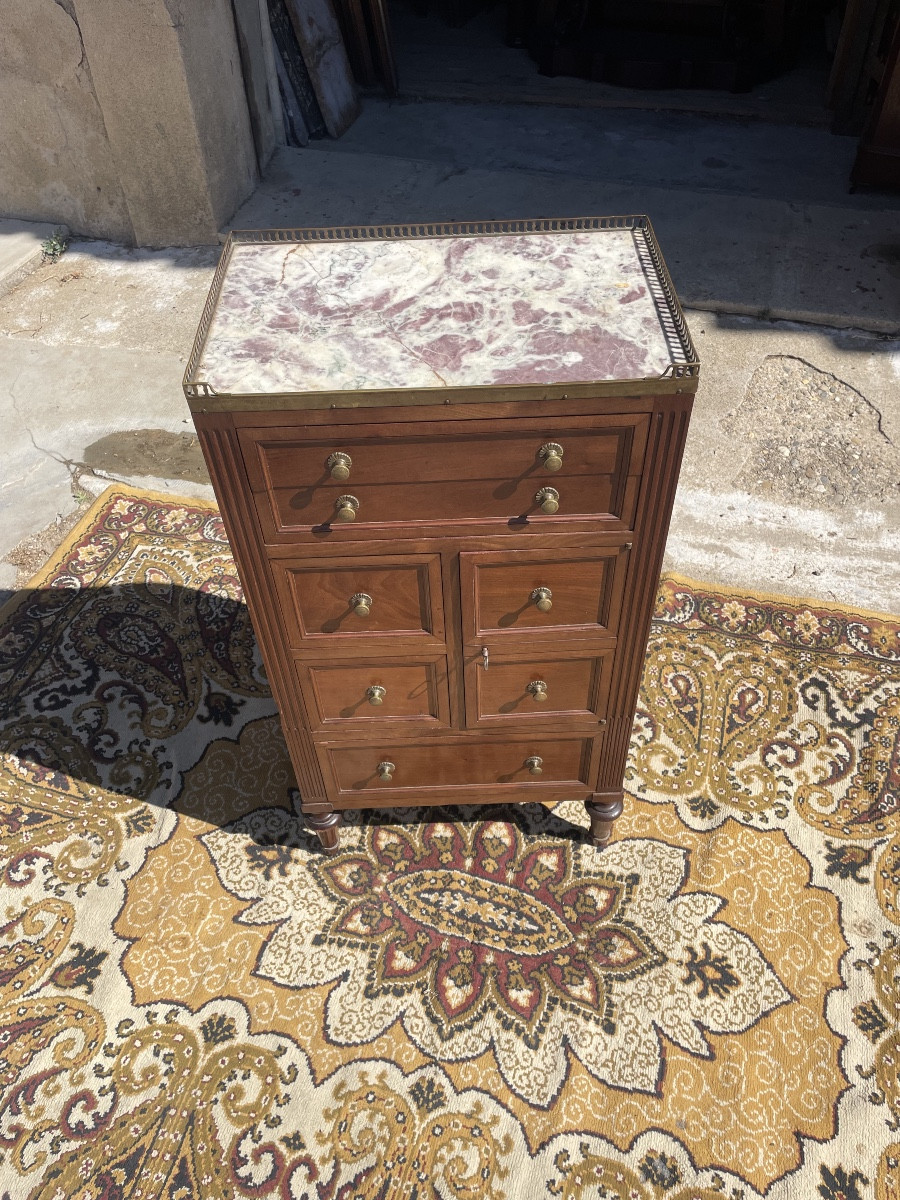 Small, Cabinet, Louis XVI, Mahogany, Napoleon III, 19th Century -photo-2