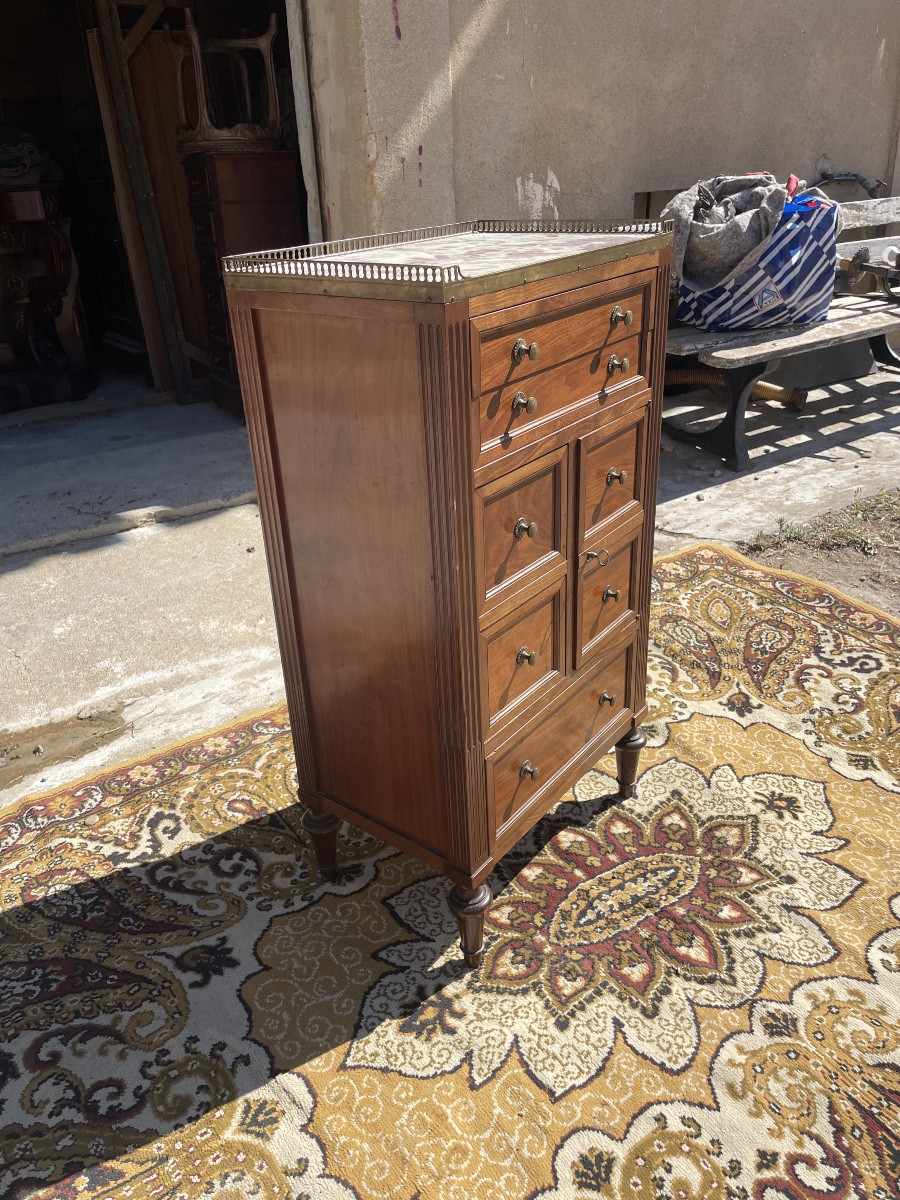 Small, Cabinet, Louis XVI, Mahogany, Napoleon III, 19th Century -photo-8