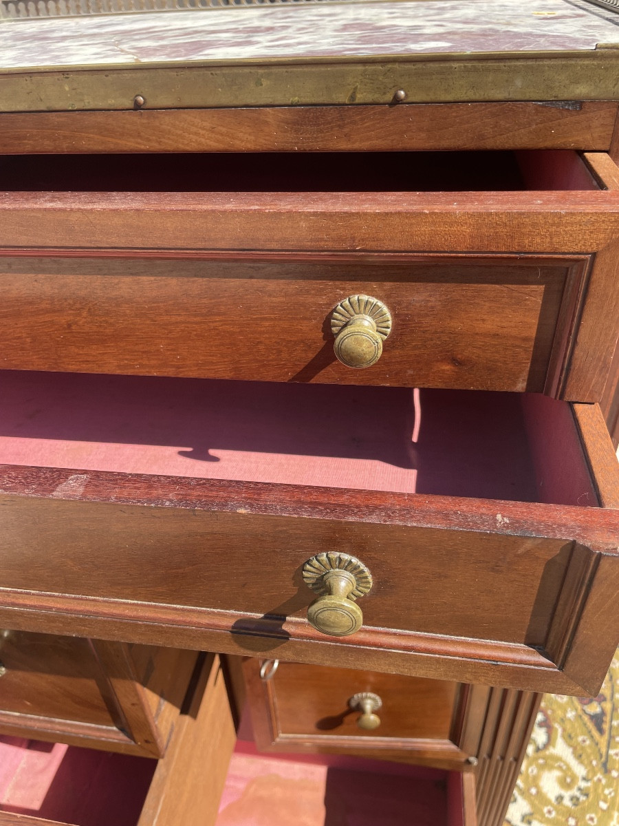 Small, Cabinet, Louis XVI, Mahogany, Napoleon III, 19th Century -photo-7