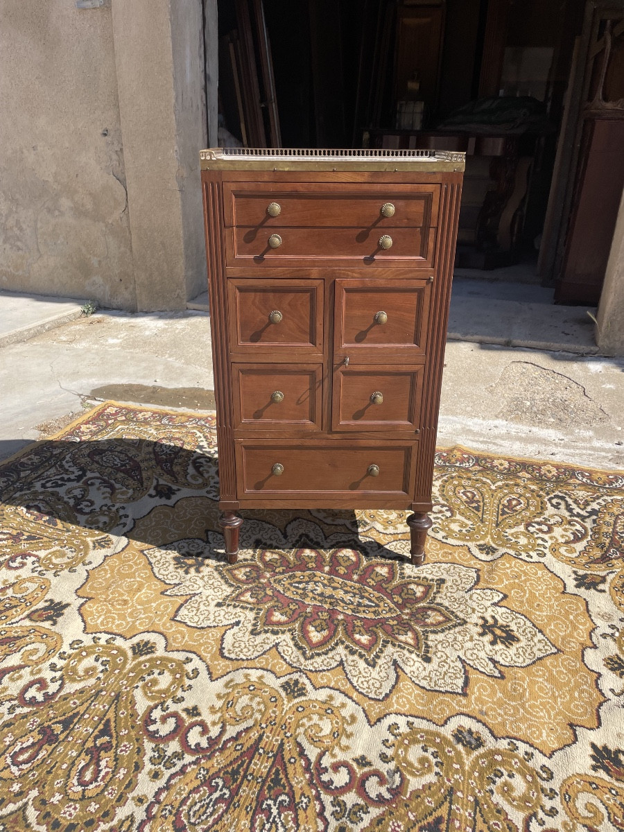 Small, Cabinet, Louis XVI, Mahogany, Napoleon III, 19th Century 