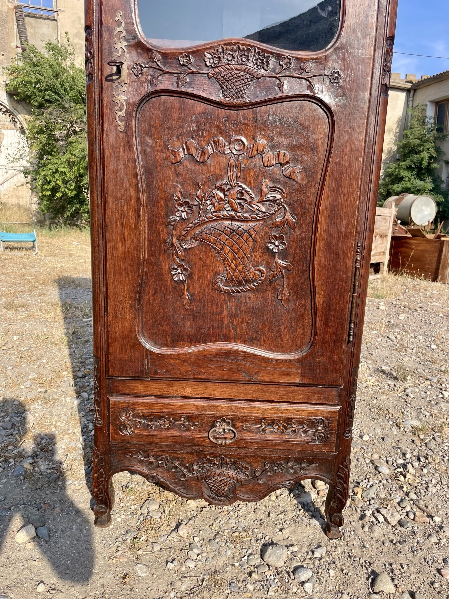 Bonnetiere vitrine,provençale Louis XV , d epoque 1900.-photo-6