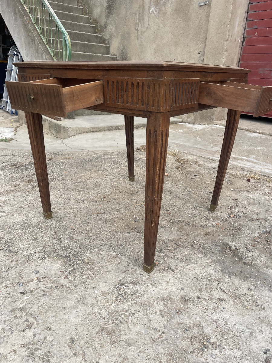 Petite table, Louis XVI, en noyer d époque XIXÉM siècle -photo-4