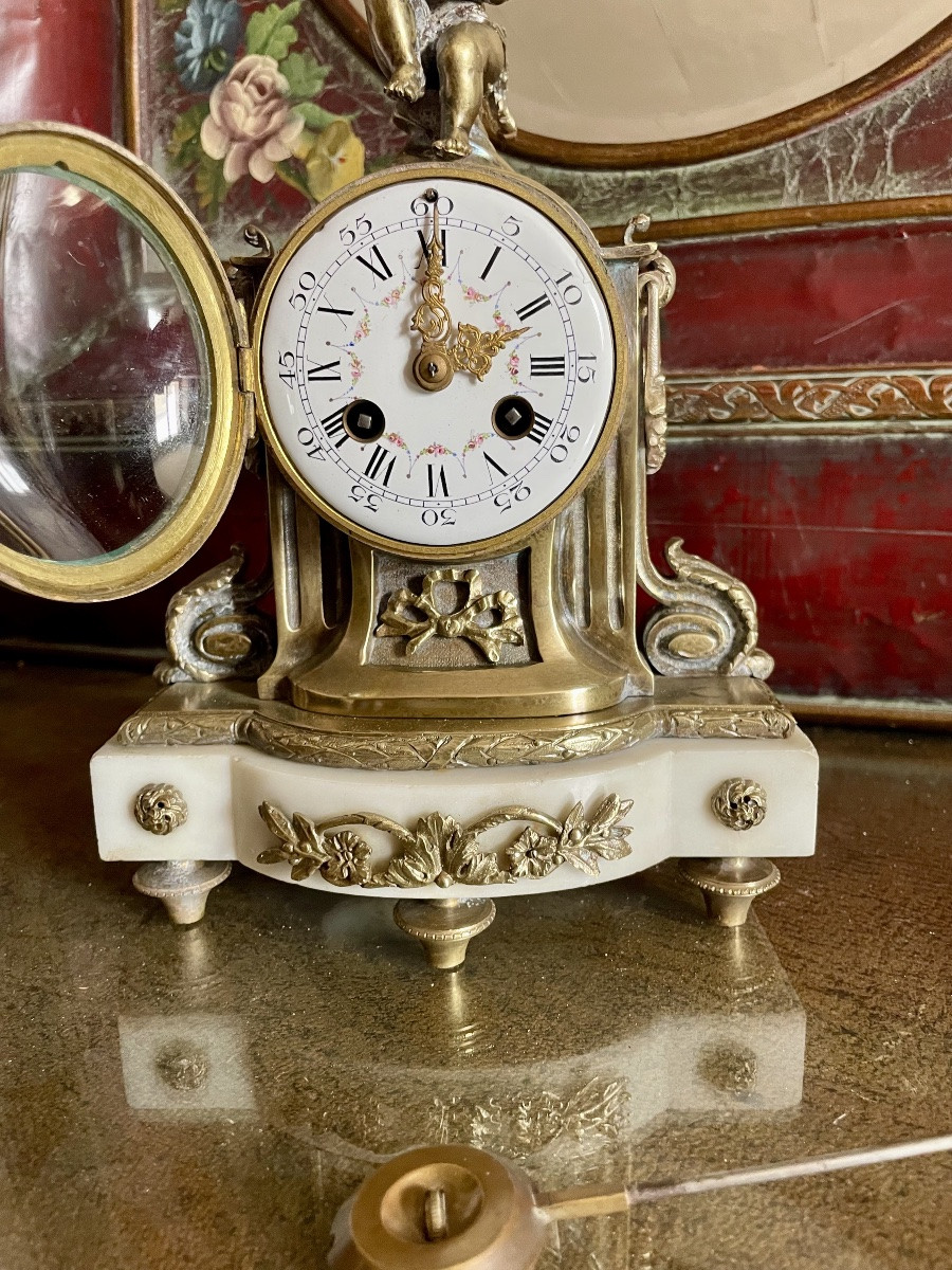 Pendule en bronze de Louis Bricot Louis XVI,d époque XIXÉm siècle -photo-3