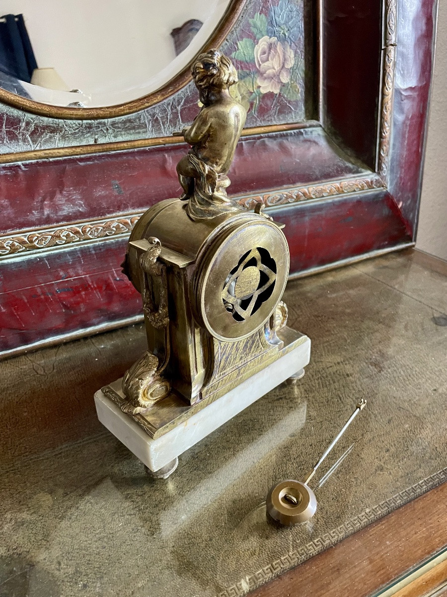 Pendule en bronze de Louis Bricot Louis XVI,d époque XIXÉm siècle -photo-3