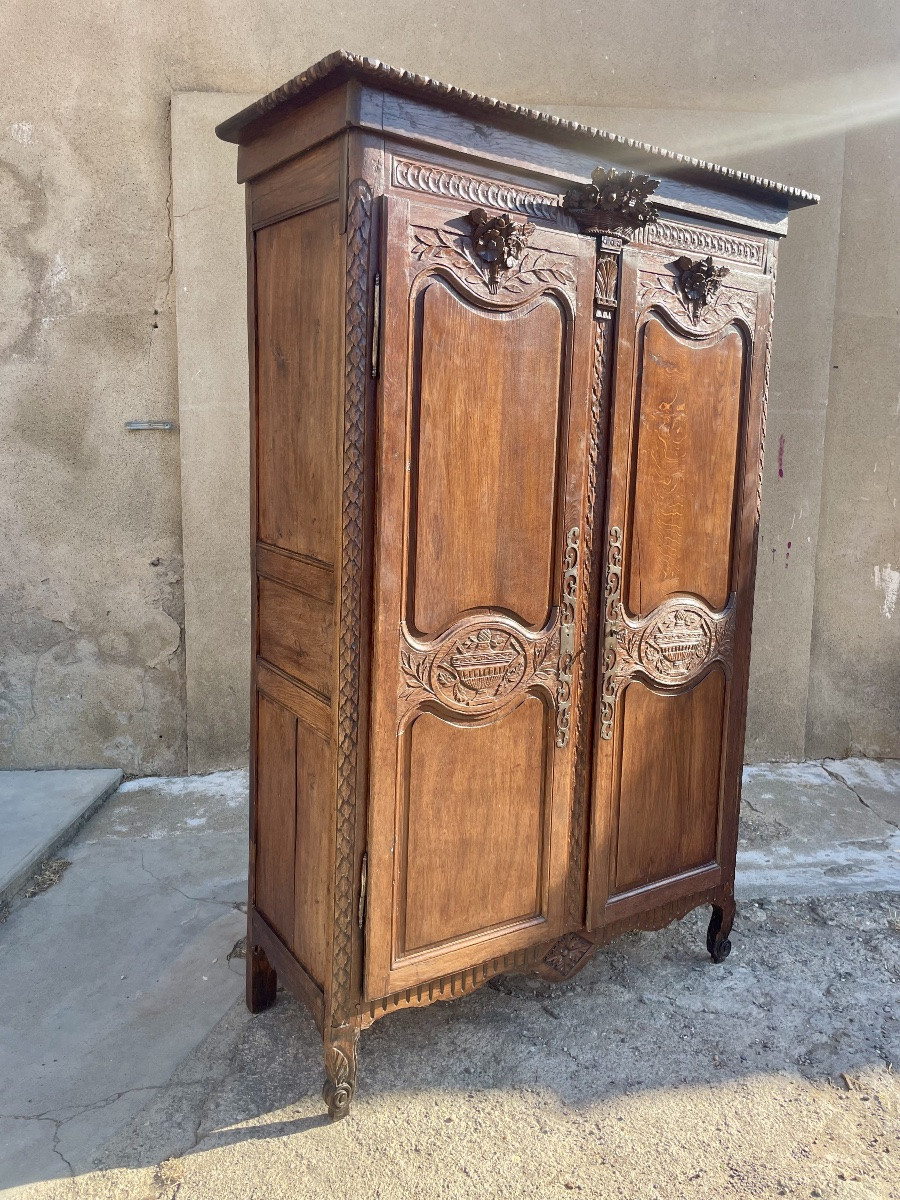  Armoire normande, Louis XV de mariage d’époque XVIIIem siècle -photo-3
