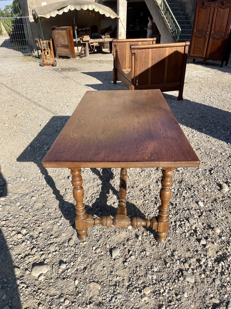 Table de salle à manger, Louis XIII, en chêne époque XIXÉM siècle -photo-4