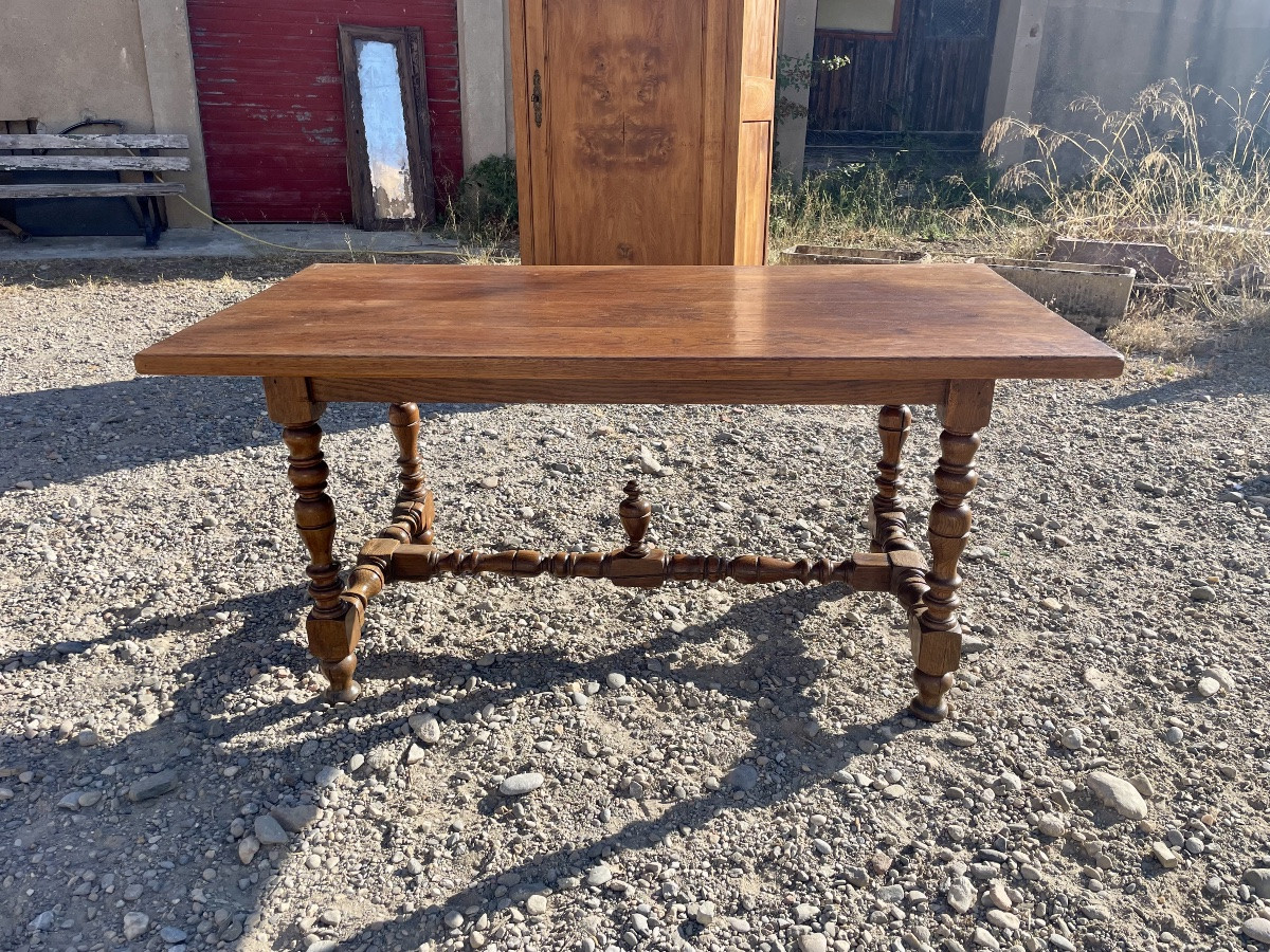 Table de salle à manger, Louis XIII, en chêne époque XIXÉM siècle -photo-1