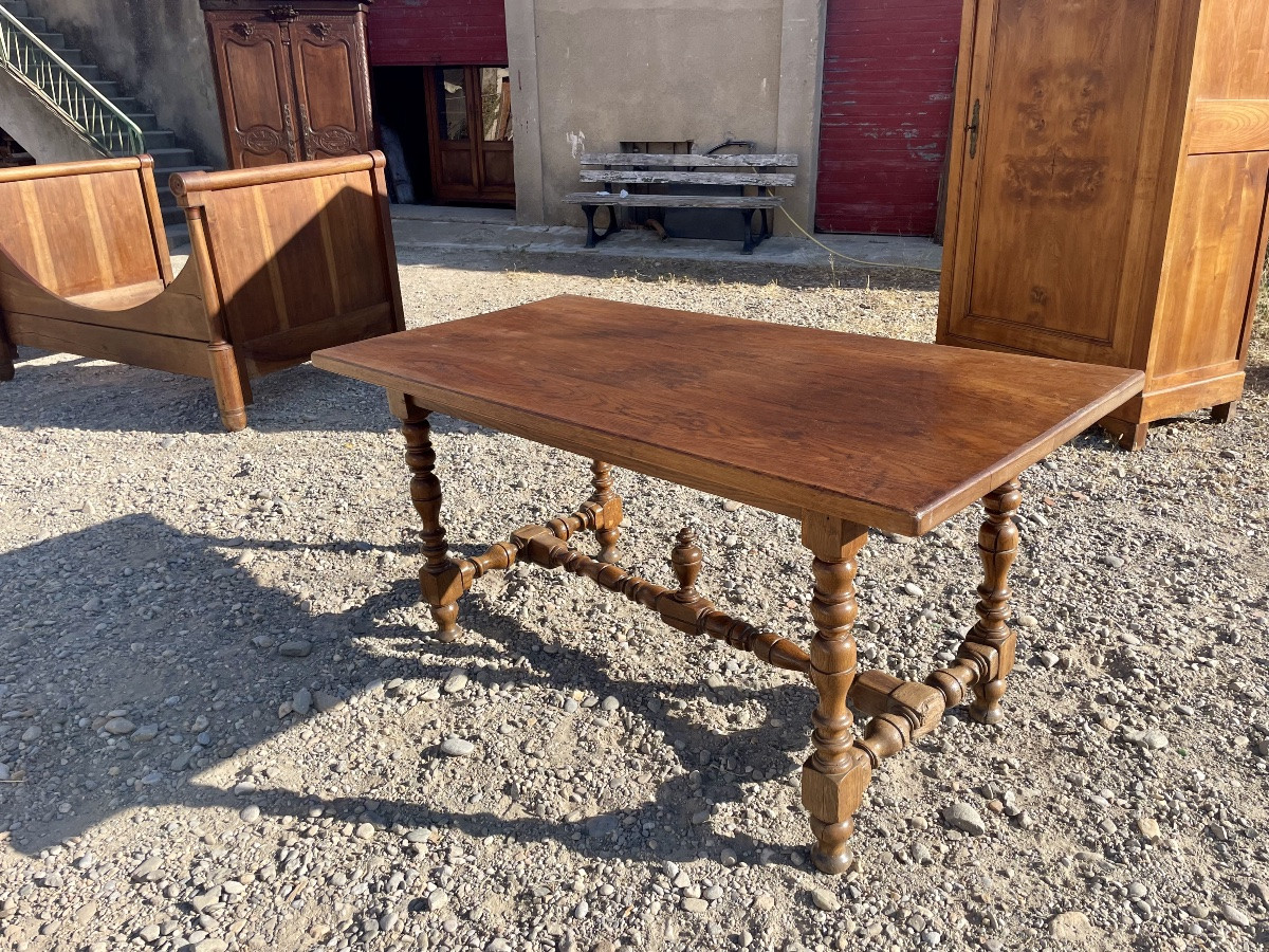 Table de salle à manger, Louis XIII, en chêne époque XIXÉM siècle -photo-8