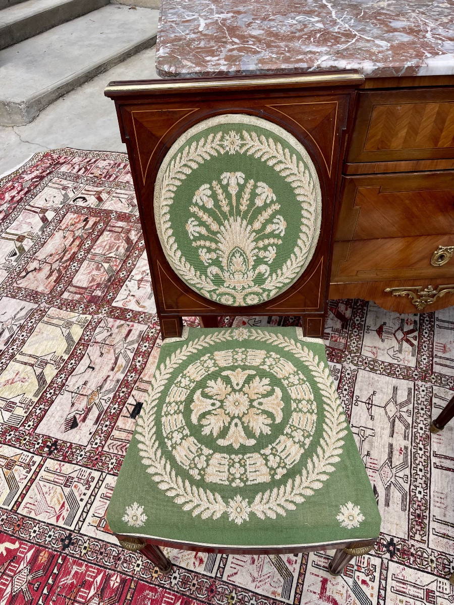 Paire de Chaises , empire d’apparat en acajou d’époque XIXÉ siècle -photo-3