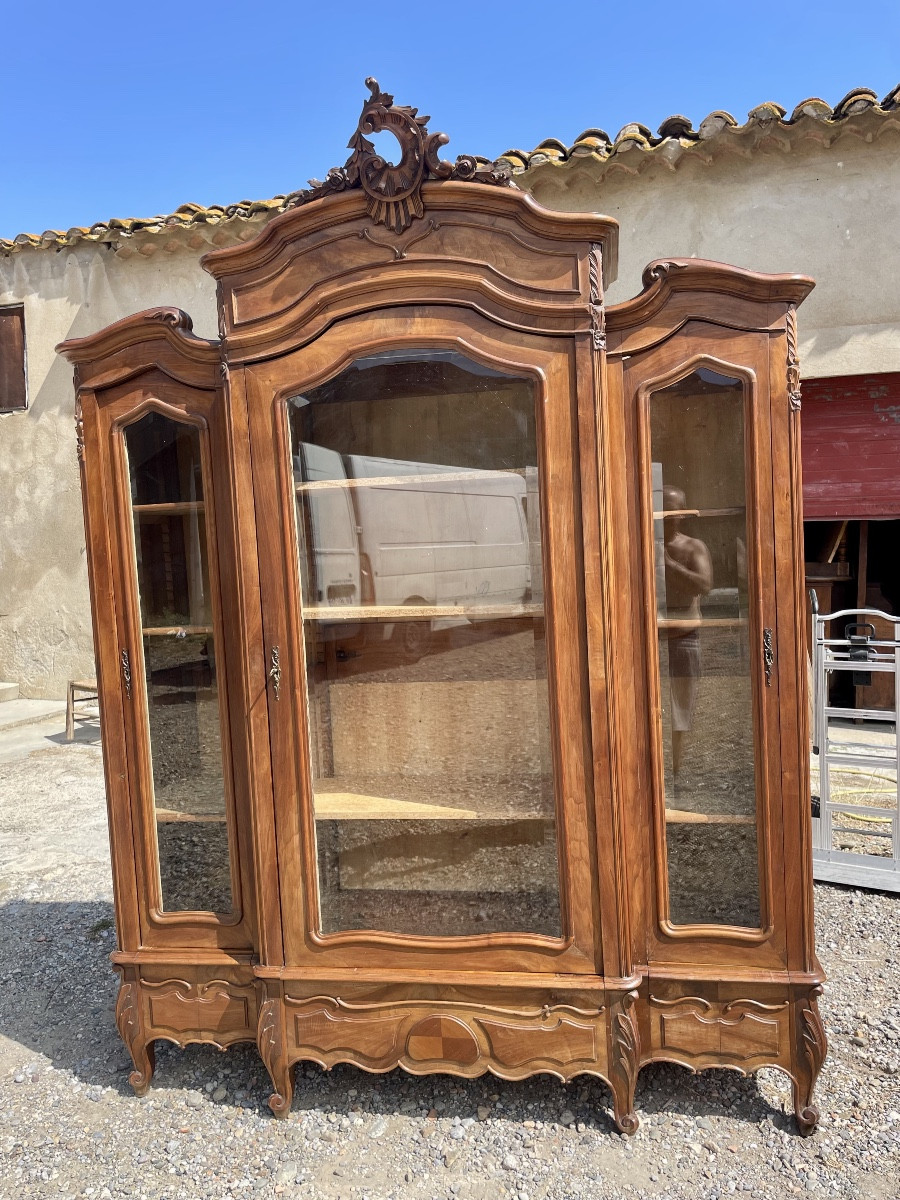 Grande Bibliothèque,,,, Louis XV,  noyer d époque XIXÉM siècle 