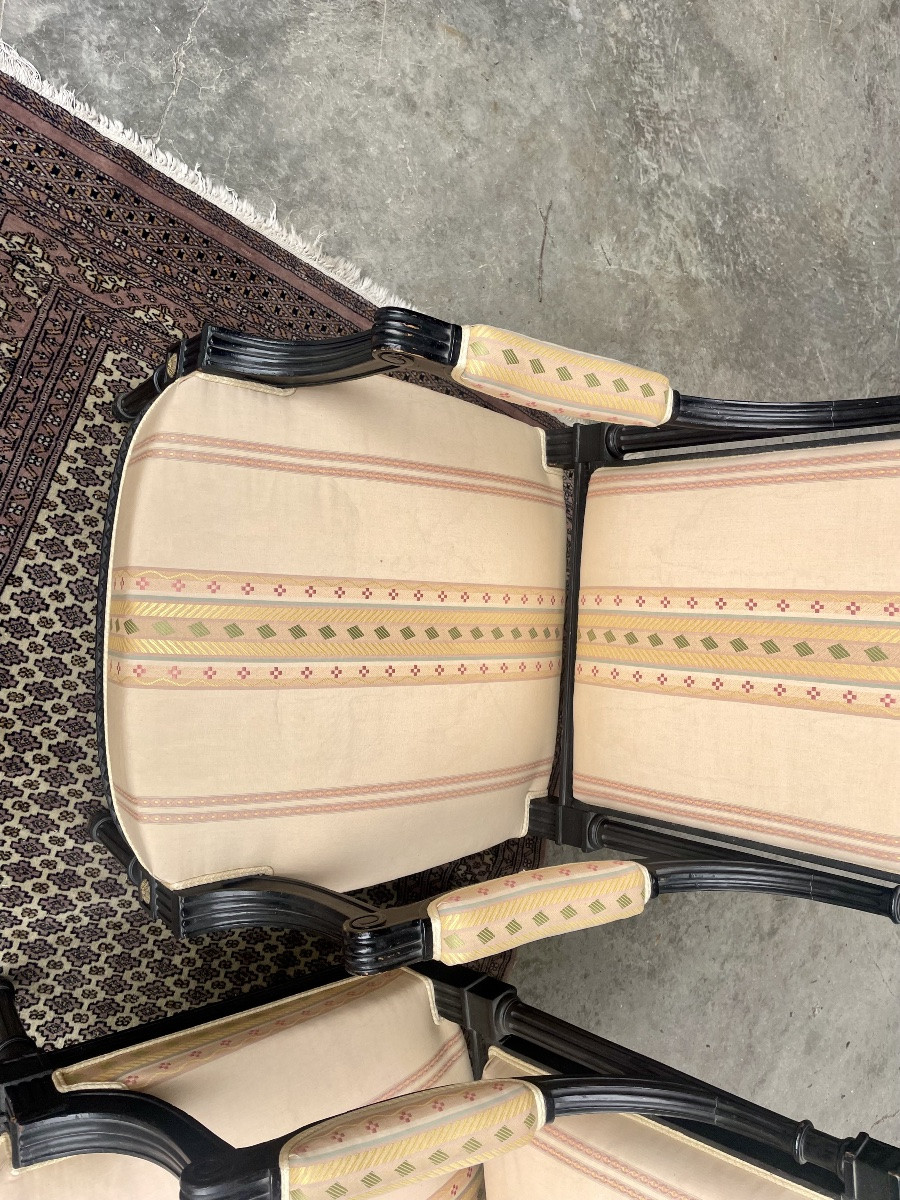 Pair Of Louis XVI Napoleon III Armchairs, 19th Century -photo-1