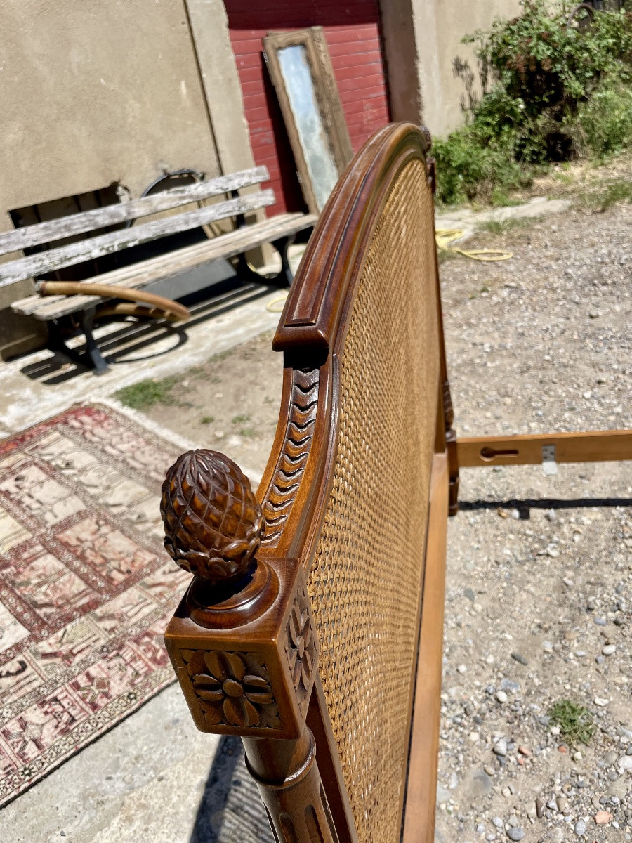 Lit Louis XVI cannelé , d époque 1900. -photo-2