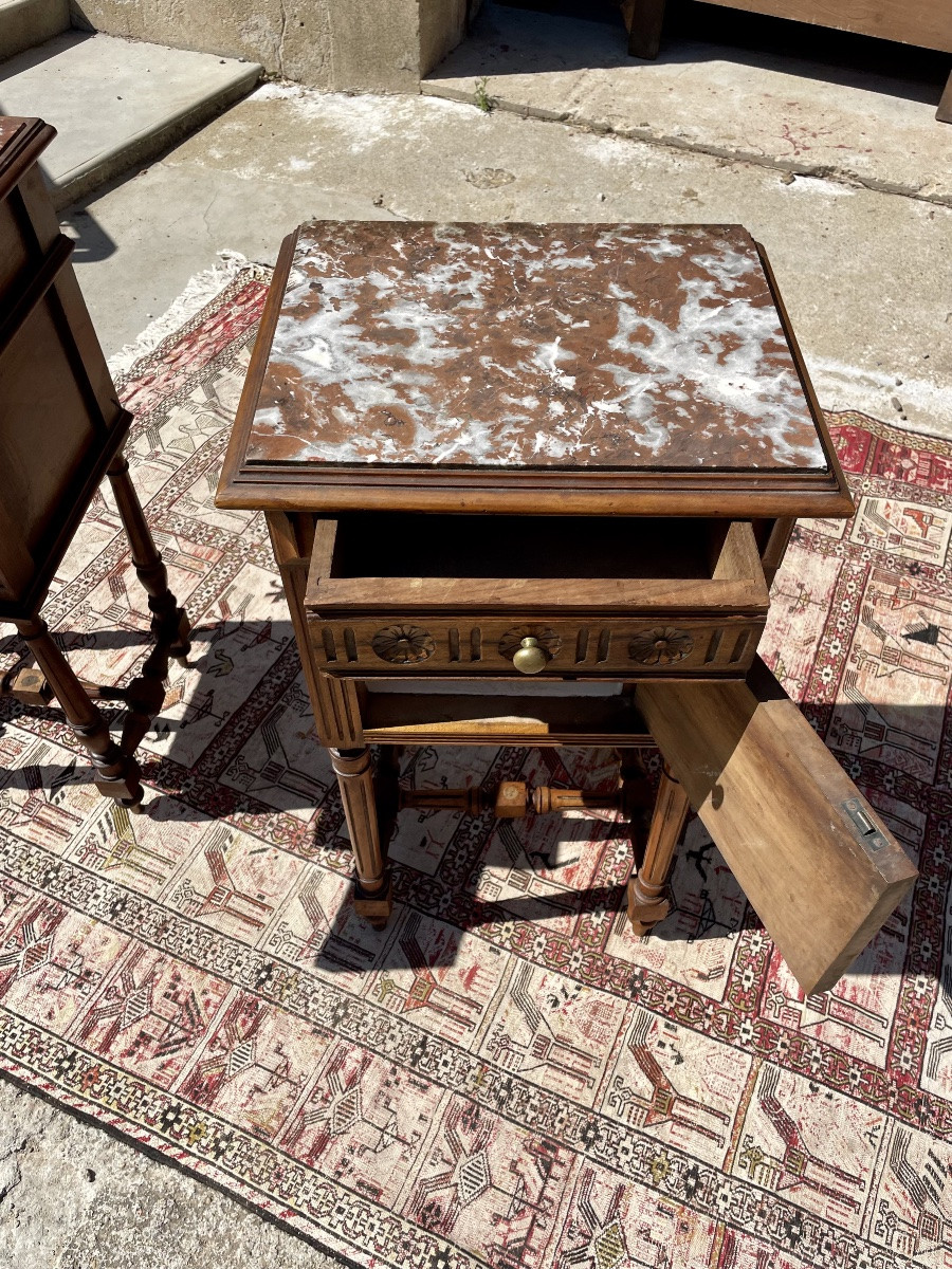 Pair Of Napoleon III Walnut Bedside Tables From The 19th Century -photo-3