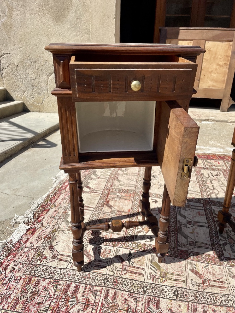 Pair Of Napoleon III Walnut Bedside Tables From The 19th Century -photo-1