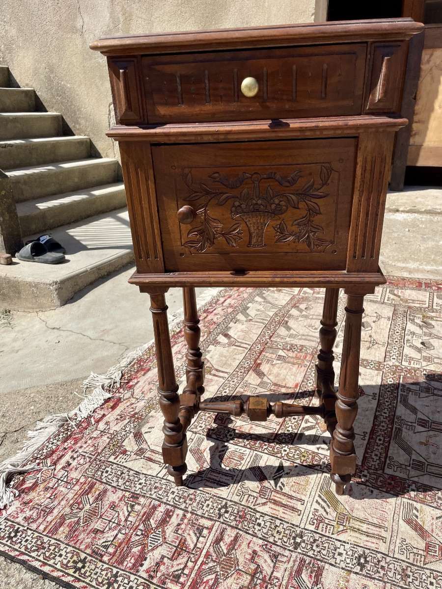 Pair Of Napoleon III Walnut Bedside Tables From The 19th Century -photo-3